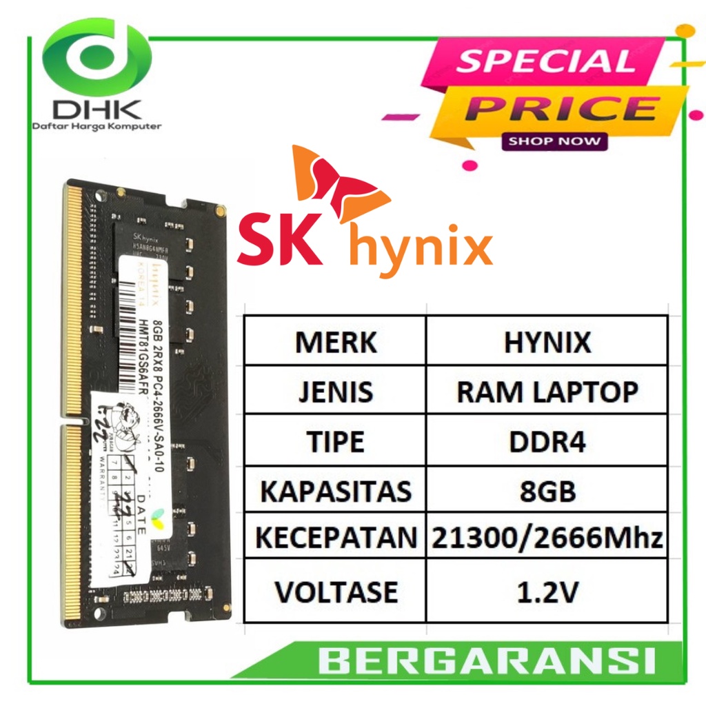 Memory Hynix DDR4 8GB Sodimm laptop 2666mhz