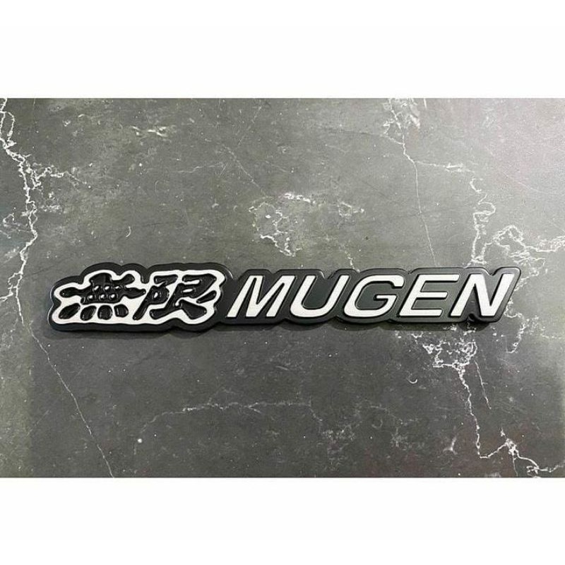 logo emblem mugen hitam chrome original metal