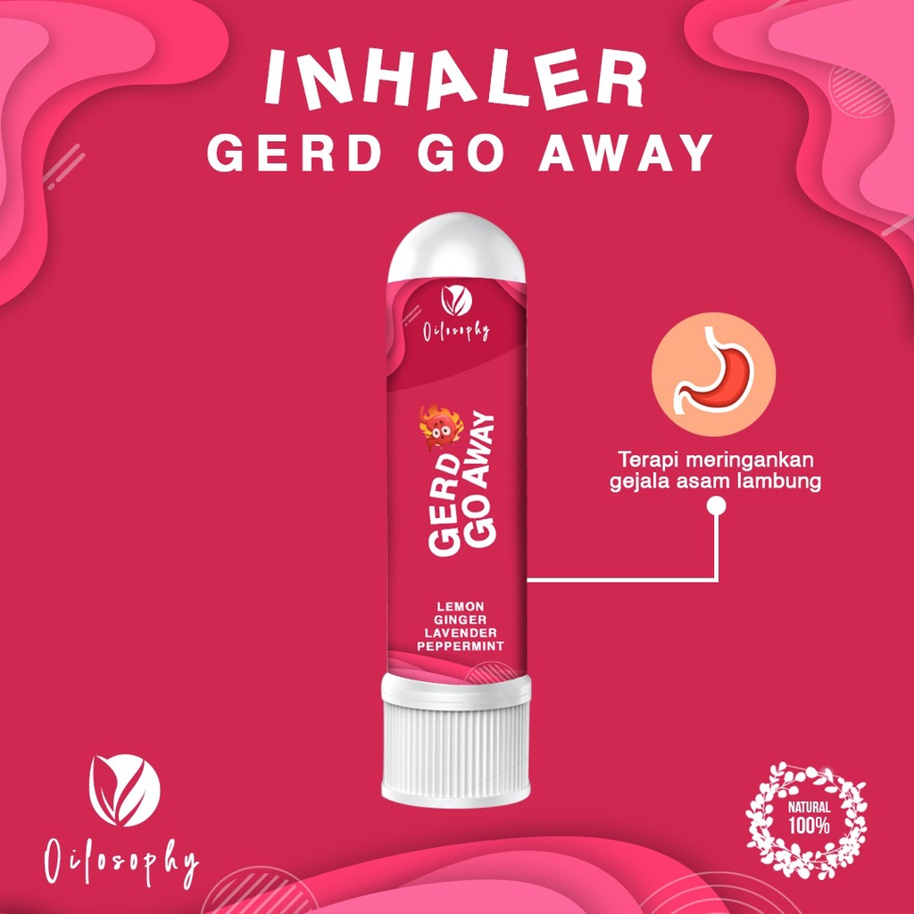 Inheler Gerd Go Away - Aromaterapi Esential Oil Inhaller Asam Lambung Gerd Magh - Obat Maag Pereda Nyeri Asam Lambung  dan Mual Paling Ampuh - Inhiler Aroma Trapi Herbal - Penghilang Mual Asam Lambung - Pereda Nyeri Maag Ulu Hati - Obat Mah Asem Lambung