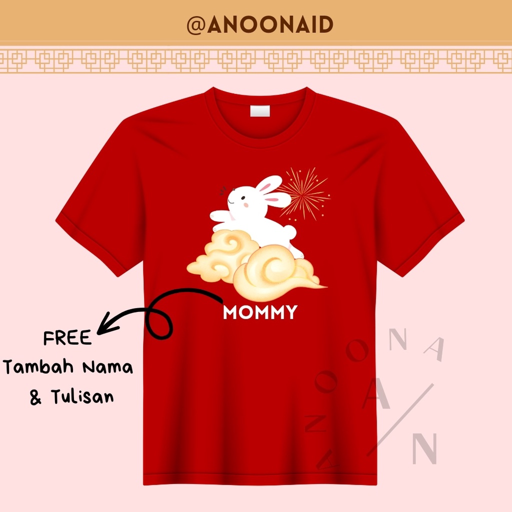 BAJU KAOS TSHIRT IMLEK SINCIA KELINCI RABBIT BUNNY CUTE 2023 COUPLE FAMILY SET ANAK BAYI BIG SIZE DE