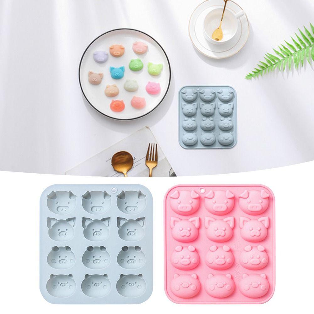 Preva Pig Silicone Mold Handmade Cetakan Sabun Dekorasi Liburan Cetakan Kue Coklat