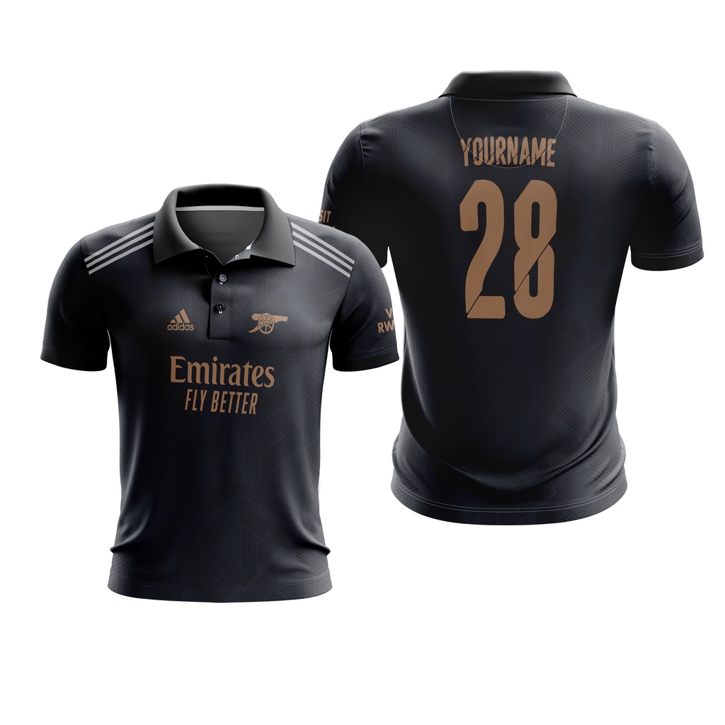Baju Kaos Tshirt Jersey Arsenal Away Authentic 2022 New Polo Free  Custom No + Nama Pria Wanita Full