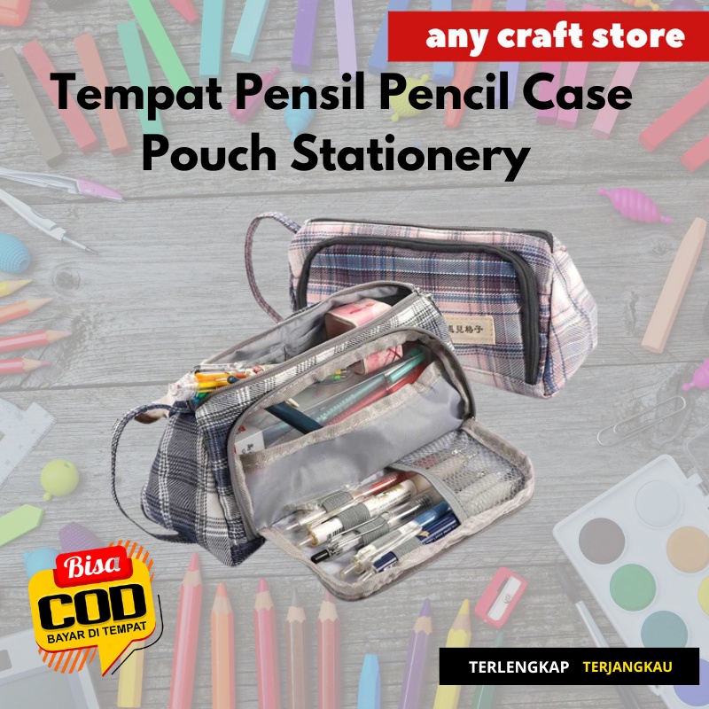 

Kotak Pensil Kanvas Pulpen Alat Tulis Organizer