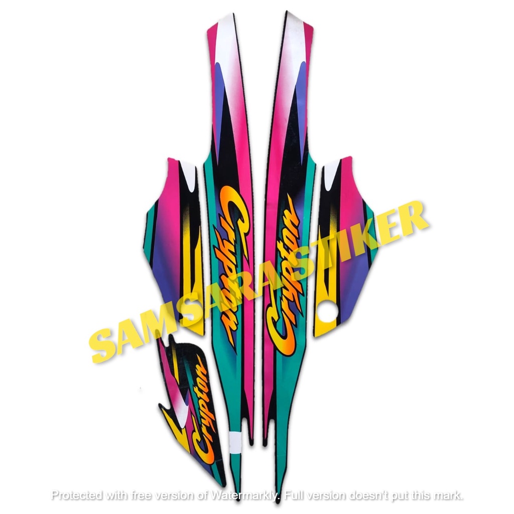 Stiker Motor Yamaha Crypton 2000 Hijau 1Set
