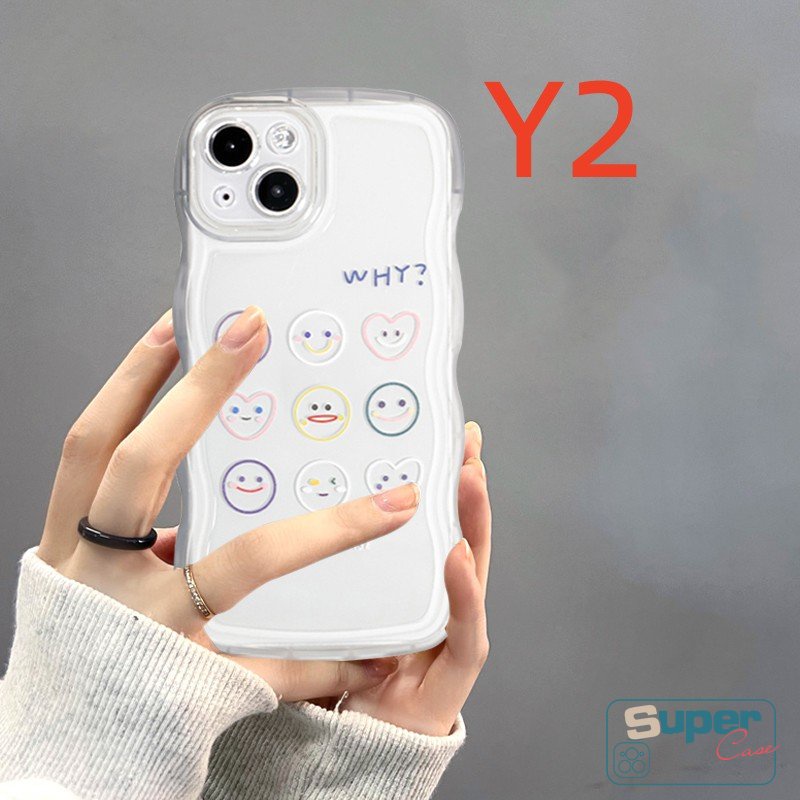 Casing Pasangan Untuk Realme C33 C55 C30 C25 C25Y C35 C21Y 9i 8i 8 8Pro C12 C11 C25s C15 9 9Pro+C3 7i 5i 6i 5 7 C1 C20 C20A Smiley Lucu Kartun Ekspresi Lucu Lembut Bergelombang Edge Case
