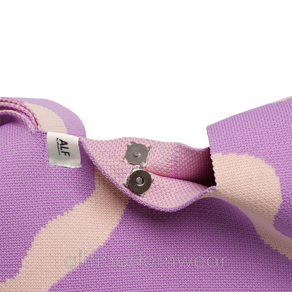 ALIF TAS BELANJA RAJUT POPPIN KNIT GROCERY BAG - COLORADO PURPLE ( KB-021 )