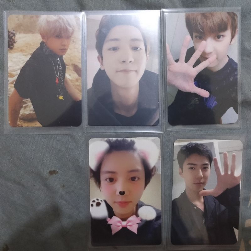 OFFICIAL PHOTOCARD EXO CHANYEOL SEHUN LAY 5TH ANNIVERSARY POUCH LOTTO BOX