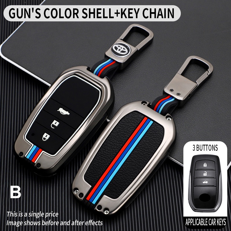 Case Kunci Mobil Bahan Zinc Alloy Silika Gel Untuk Toyota Hilux Revo New Innova Camry 2.0 2.5 Hybrid Fortuner 2015-2018