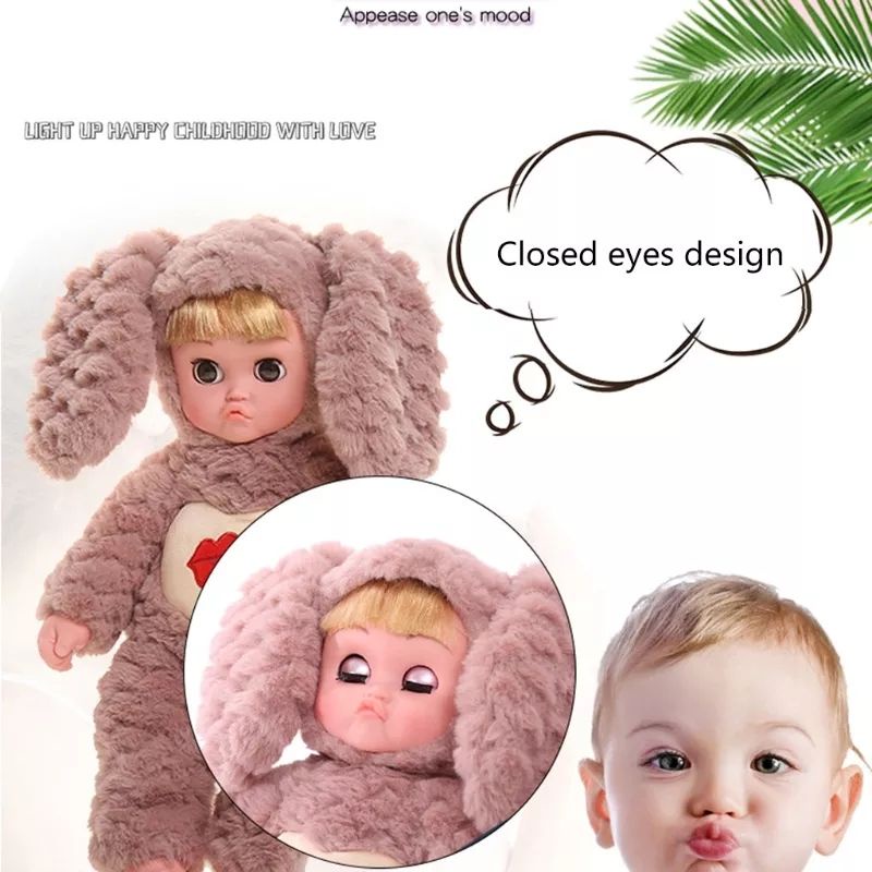 PROMO Mewah! Boneka Bayi Reborn Kelinci 40 cm Gerak Bernyanyi Musik Hadiah Anak Original Super Soft