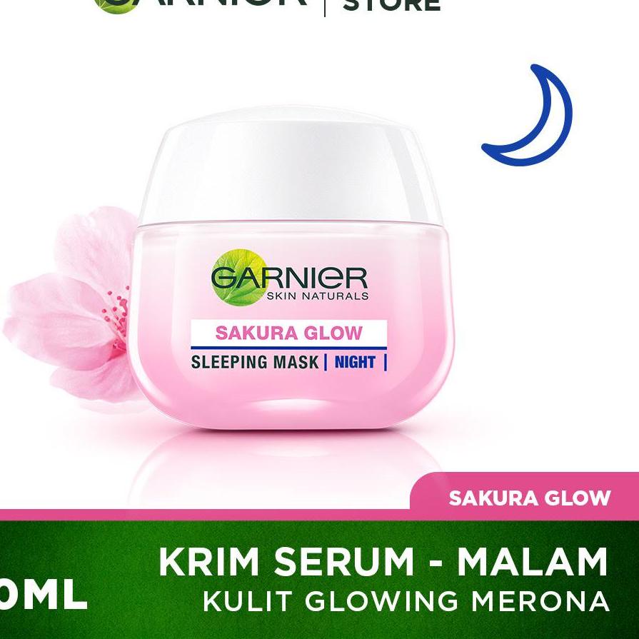 LIZ125 Garnier Sakura Glow Kit Day &amp; Night Cream - Moisturizer Skincare Krim Siang Malam (Light complete) |