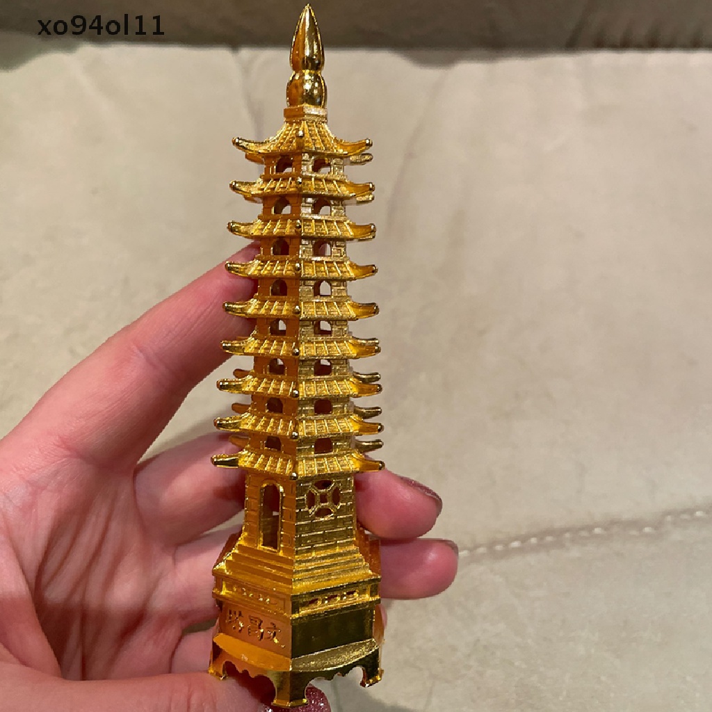 Xo Paduan Seng Feng Shui Pendidikan Tower Tingkat Wen Chang Pagoda Desktop Ornamen OL