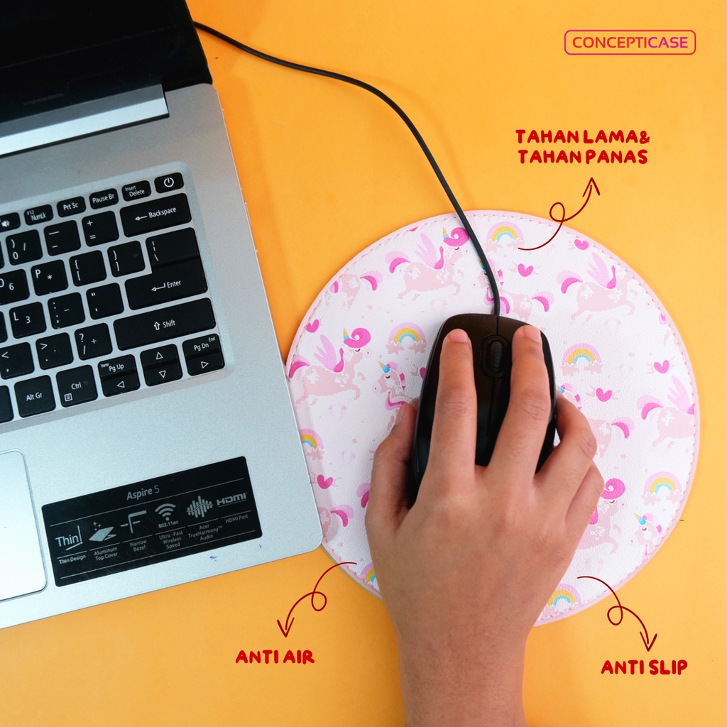 UV PRINT MOUSEPAD MOUSE PAD BULAT ANTISLIP CUSTOM DESIGN LUCU