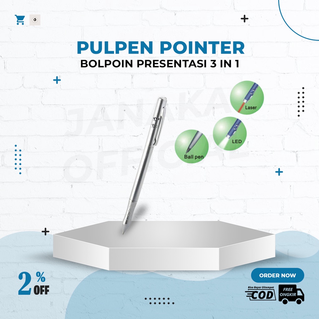 

PULPEN LASER POINTER 3 IN 1/ PENA LED / BOLPEN PRESENTASI !