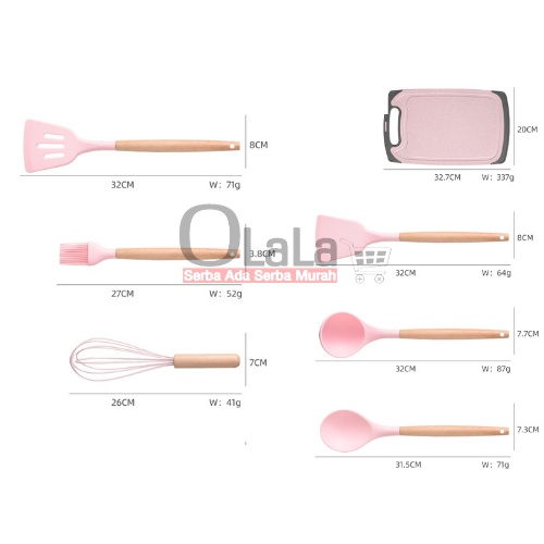 ( OJE ) SPATULA SILICON SET 19 PCS ALAT MASAK SERBAGUNA TAHAN PANAS TM-4299