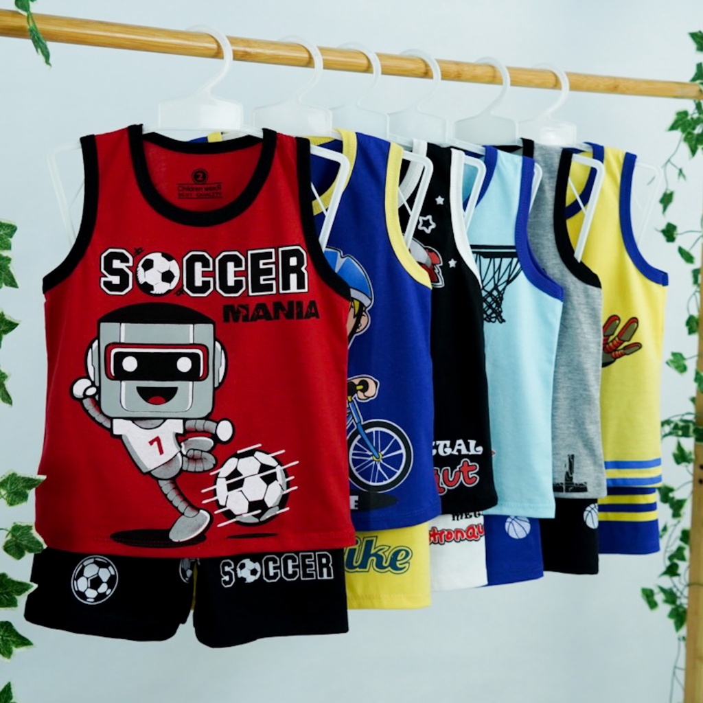 SETELAN ANAK UNISEX 2-6 TAHUN - SINGLET SPORTY