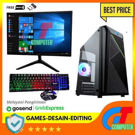 PAKET PC GAMING AMD | RYZEN 3 3200G | VEGA 8 | 8GB | SSD | MONITOR 19 INC GAMING DESIGN PC