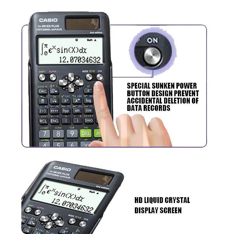 Casio Kalkulator Scientific FX-991EX FX-991ES Plus FX-82MS Scientific Calculator New Edition 240 Functions