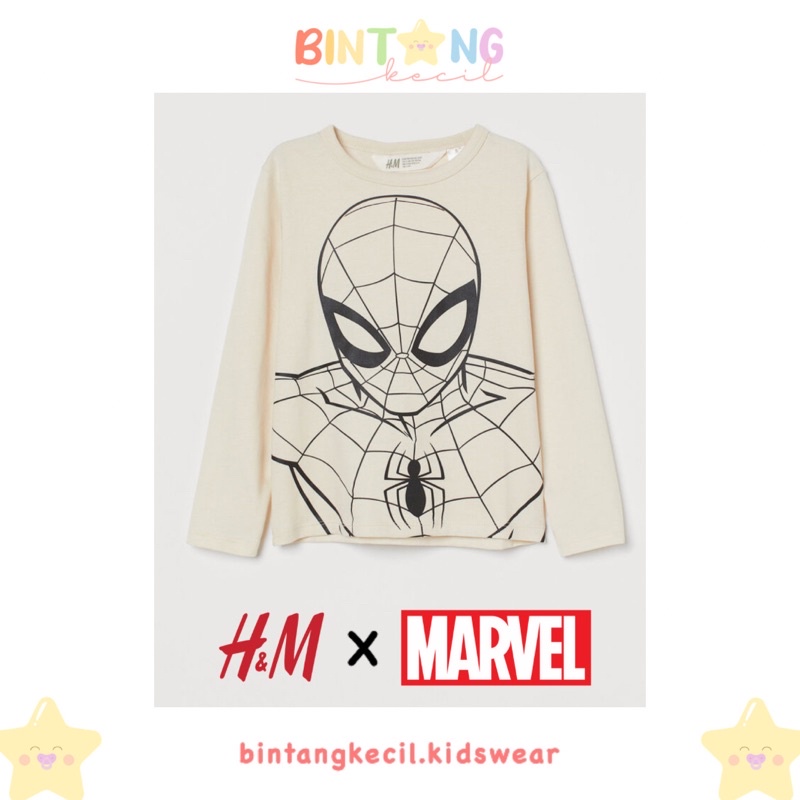 DEFECT H&M Kids x Marvel Tshirt - Spiderman Cream
