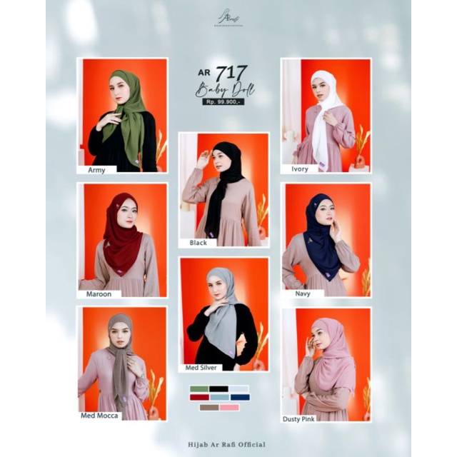 Arrafi Hijab Kode Ar 717 | Kerudung Jilbab Segitiga Instan Original Arrafi