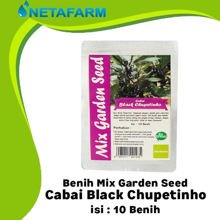 Benih Biji Bibit Cabai Black Chupetinho Mix Garden Seed - 10 Benih