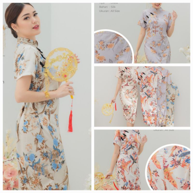 dress cheongsam jumbo/cheongsam wanita jumbo/dress sangjit/dress pesta/dress kondangan