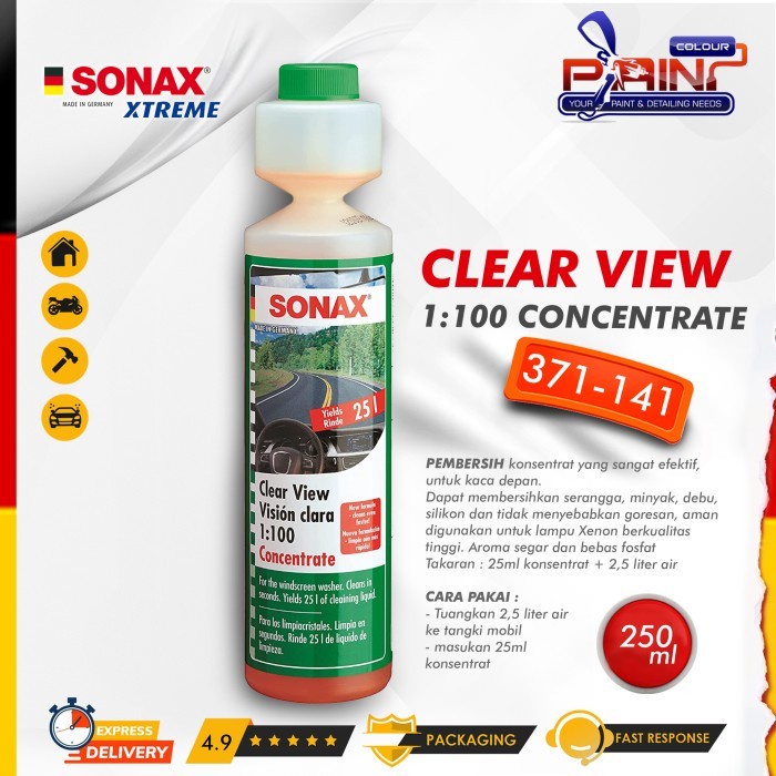 SONAX CLEAR VIEW 1:100 CONCENTRATE 250ml 371-141 Cairan Wiper Mobil