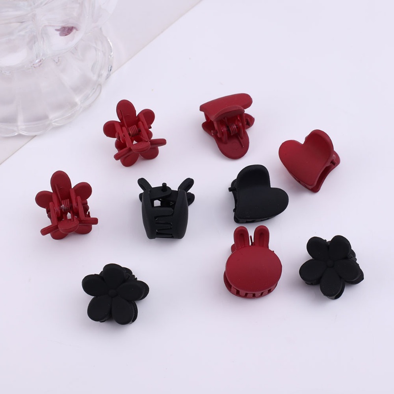 [Harga Grosir] 5 Pcs Retro Bunga Kecil Pesta Hiasan Kepala Akrilik Frosted Rambut Pin Mini Cinta Ponytail Klip Manis Merah Kelinci Hiasan Kepala