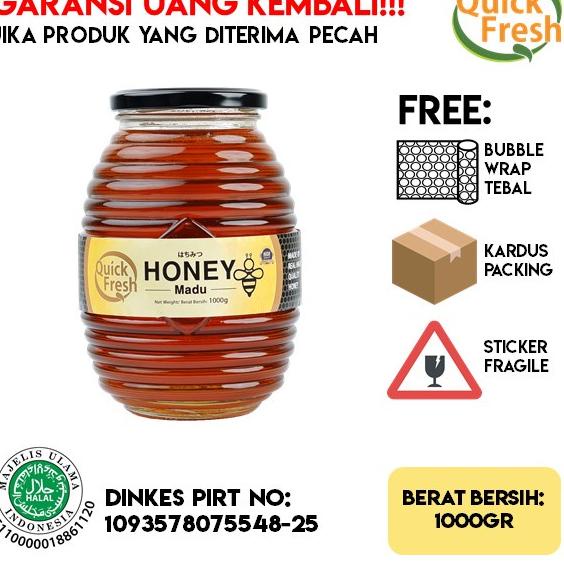 

フ Madu Murni Asli Quick Fresh Honey 1 kg (Jar Kaca) ㆈ