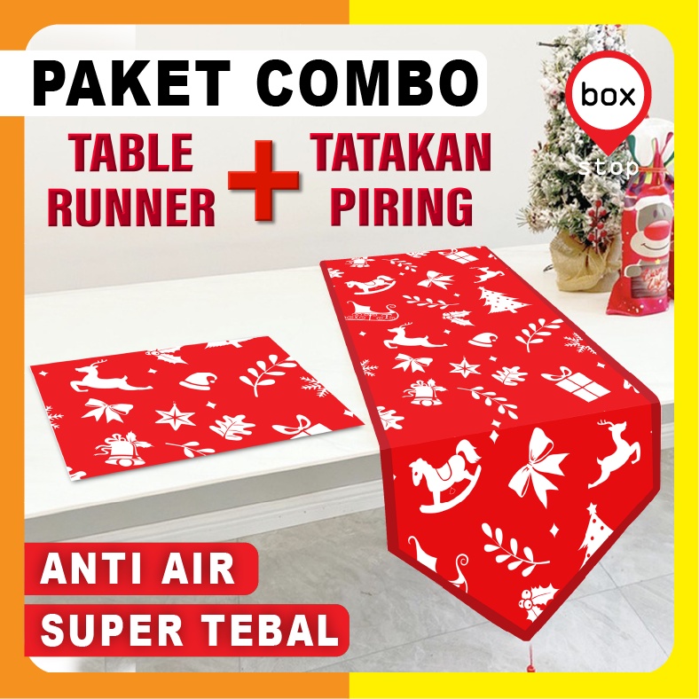Paket Bundling Table Runner - Tatakan Piring NATAL