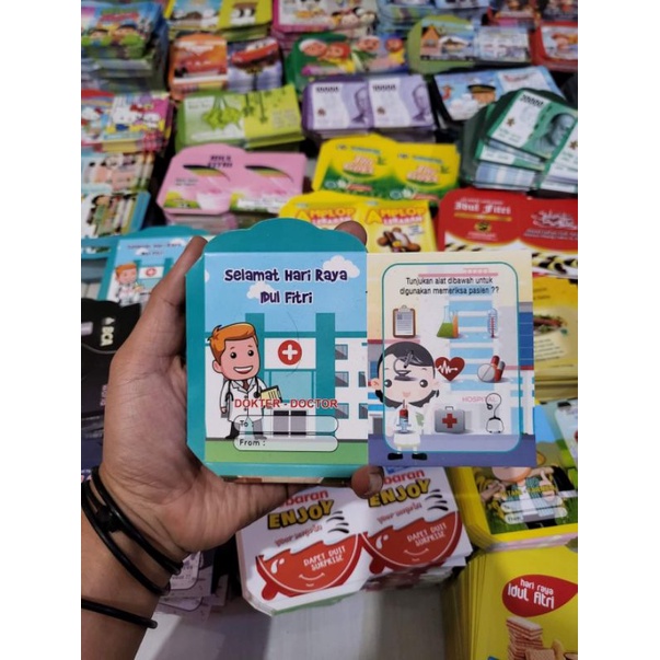 

(800 Lembar) Amplop LEBARAN motif Profesi ukuran medium Free plastik(belum di Lem)