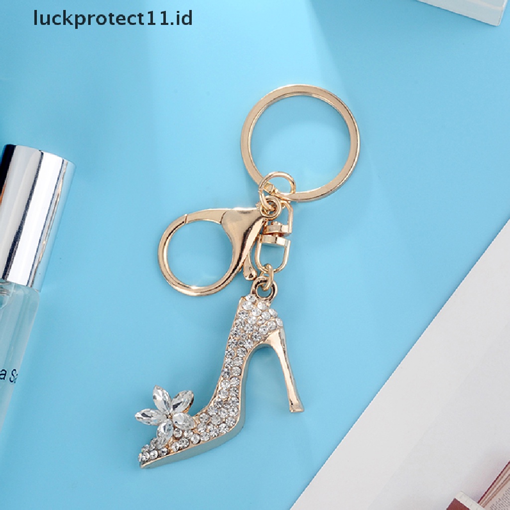 /Fashion Hot// Fashion// Gantungan Kunci Sepatu Tumit Tinggi Dompet Kristal Gantungan Kunci Mobil Tas Hias Alloy Keyring.