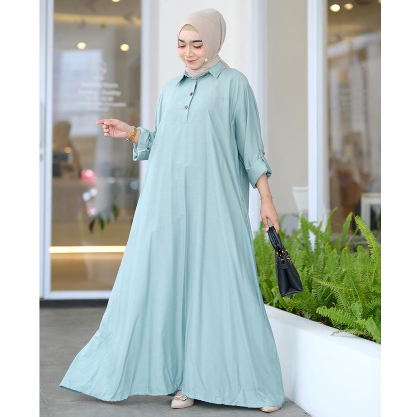 ABAYA TURKI POLOS JUMBO MODERN BAHAN TWILL RAYON MINIMALIS