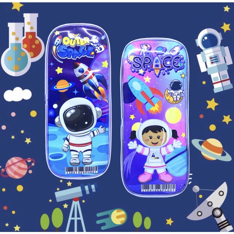 

Pencil Case - Kotak Pensil segi empat Space & Dinosaur