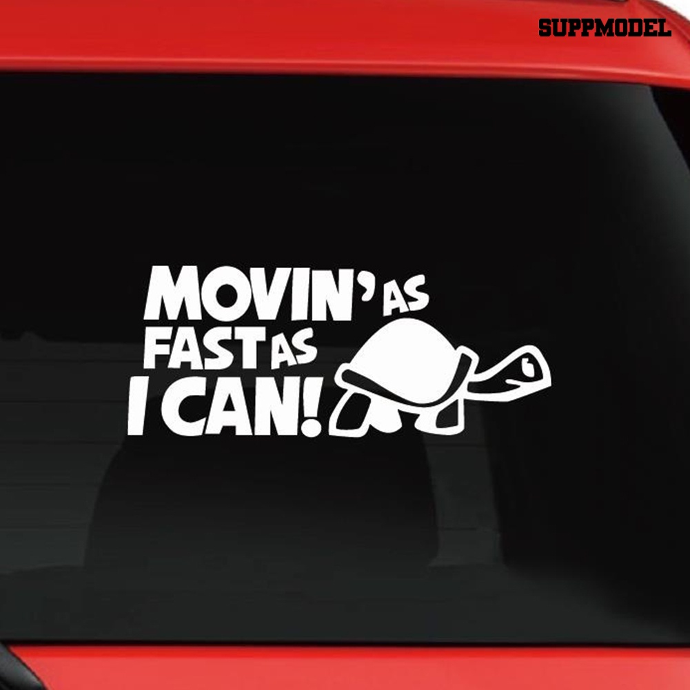 [Dekorasi] Movin'a Lucu Secepat Aku Bisa Kura Stiker Mobil Kartun Hewan Jendela Decal