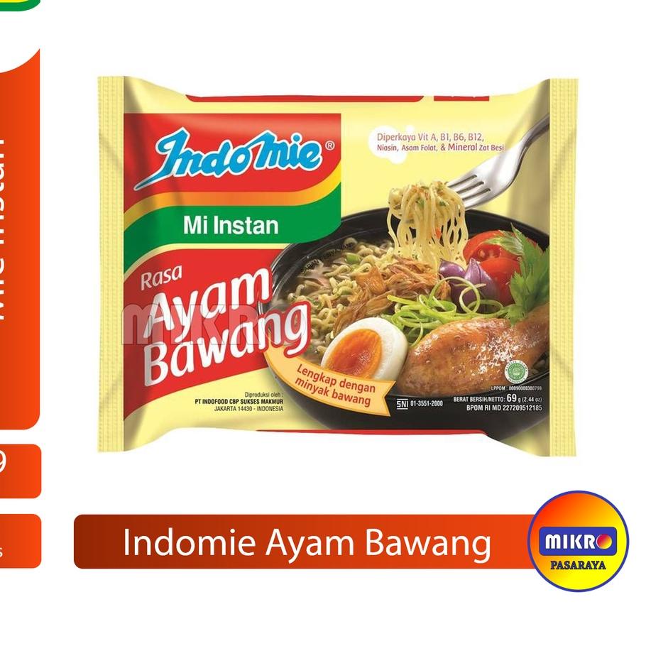 

Indomie Ayam Bawang Kuah mie instan [69 gr x 5 pcs] - AYAM BAWANG