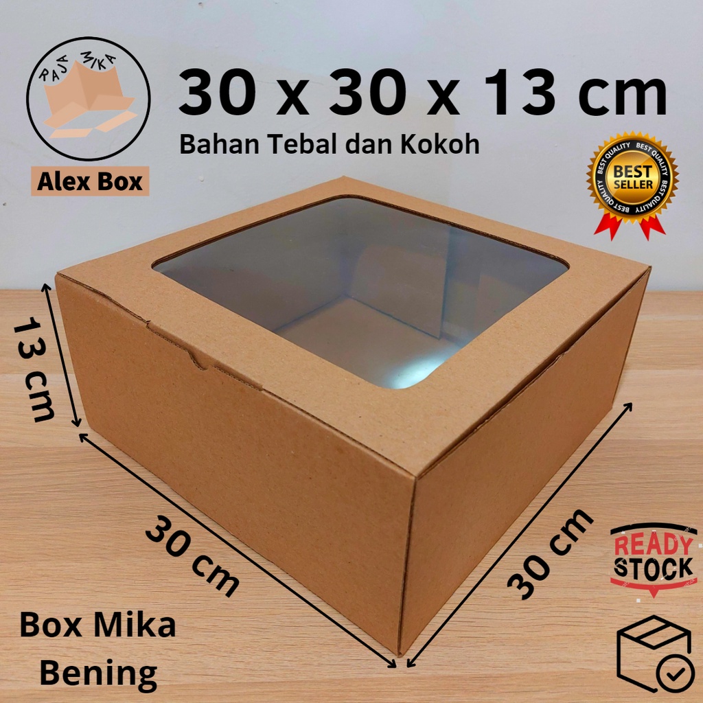 

Kardus Mika 30 x 30 x 13 cm... model diecut, untuk kue hampers dll