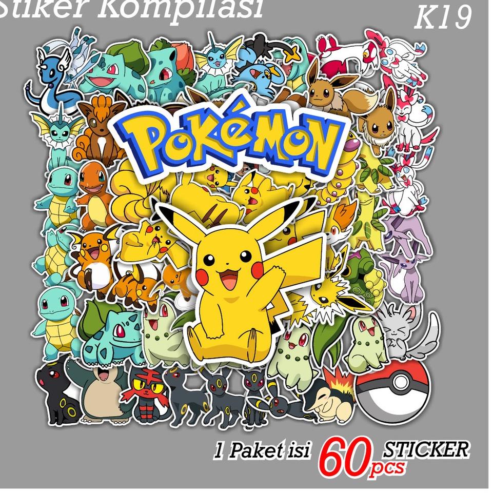 

♖ [ MAC ] 60 PCS STICKER PIKHACU POKEMON EEVEELUTION LENGKAP LUCU AESTHETIC ANTI AIR UNTUK LAPTOP CASE TUMBLER KOPER HP - K19 ㅗ