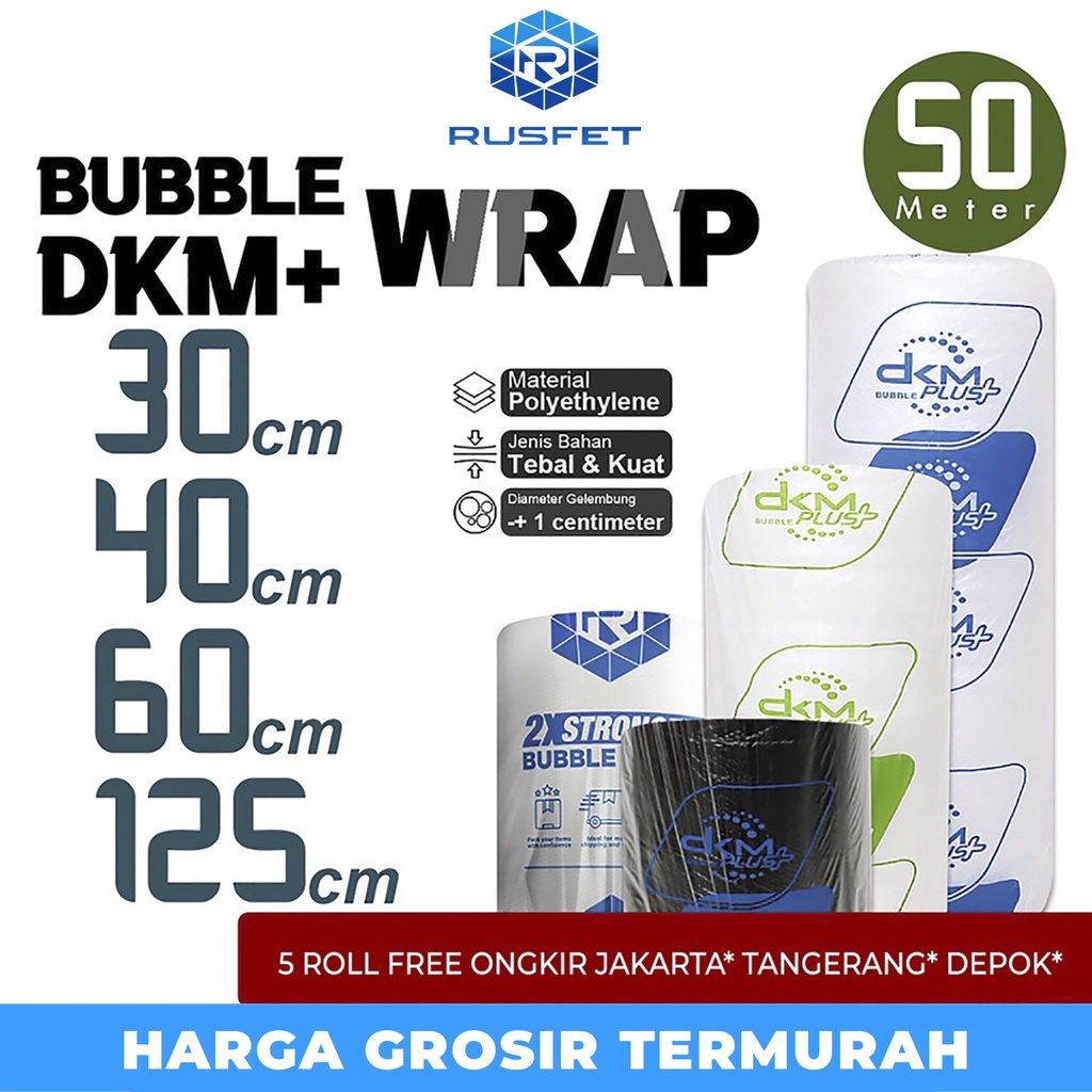 

BubbleWrap DKM PLUS 50cm Plastik Bubble Wrap PREMIUM EKONOMIS TERMURAH / ROLL