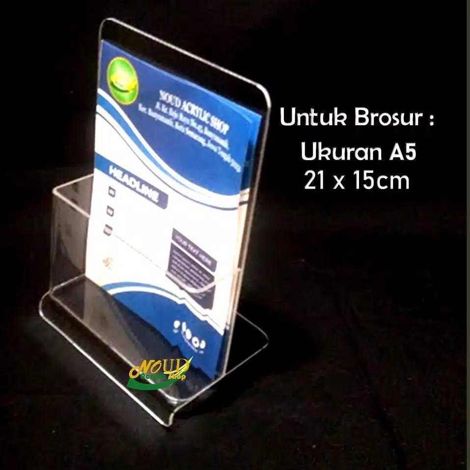 

Tempat brosur Akrilik - Acrylic standing leaflet - Ukuran A5 - Warna Clear - Berkualitas ち