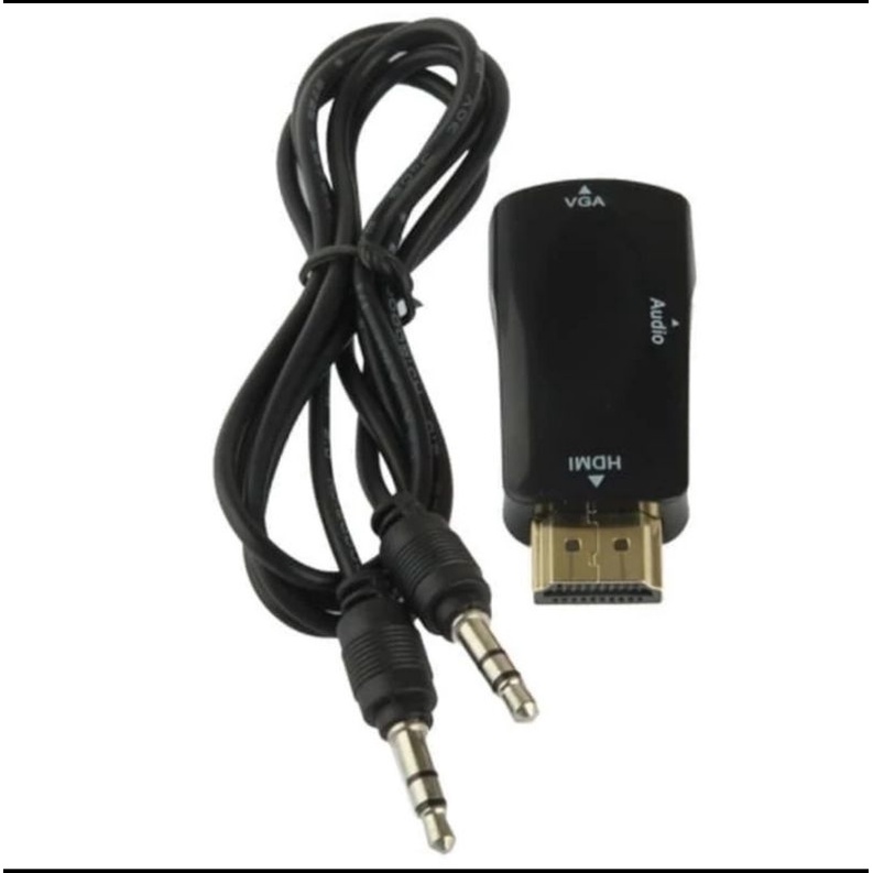 (COD) CONVERTER KONEKTOR ADAPTER HDTV MALE TO VGA FEMALE WITH AUDIO FULL HD 1080P / BISA DARI LAPTOP KE PROYEKTOR MONITOR