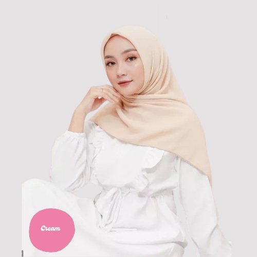 [ COD ] New 60+ Warna Daily Hijab Bella Square | Hijab Segi Empat Double Hycount | Hijab Segi Empat Bella Square-CREAM