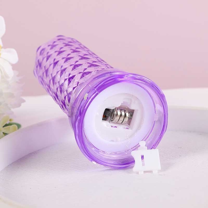 Flameless Candle LED Lighting Rose Projection Candle Lamp Kamar Dinner Suasana Props Romantis Kristal Lampu Refraktif Hari Valentine Dekorasi Pesta Pernikahan