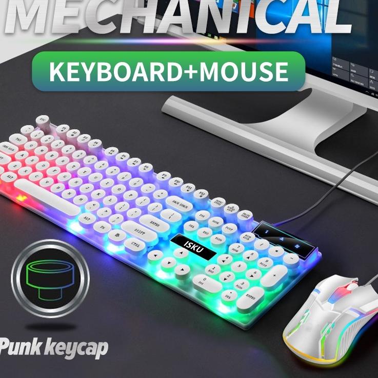 Special Price ISKU⚡Ready Stock⚡ Usb Set Mouse Laptop Rgb Set Mouse Dan Keyboard Mechanical Lampu Lat