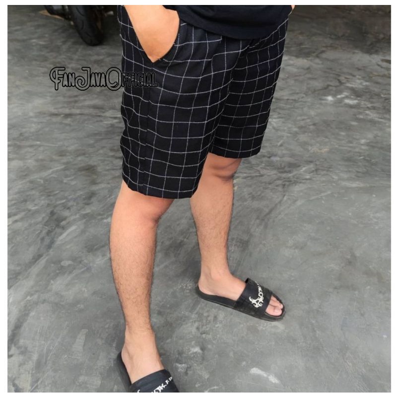 Celana tartan Pendek Twill combed 28-38 printing Original