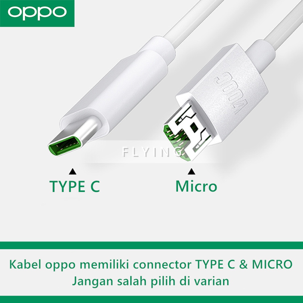 OPPO KABEL DATA CABLE Original 100% MIcro/Type-c VOOC 4A 5A 6.5A
