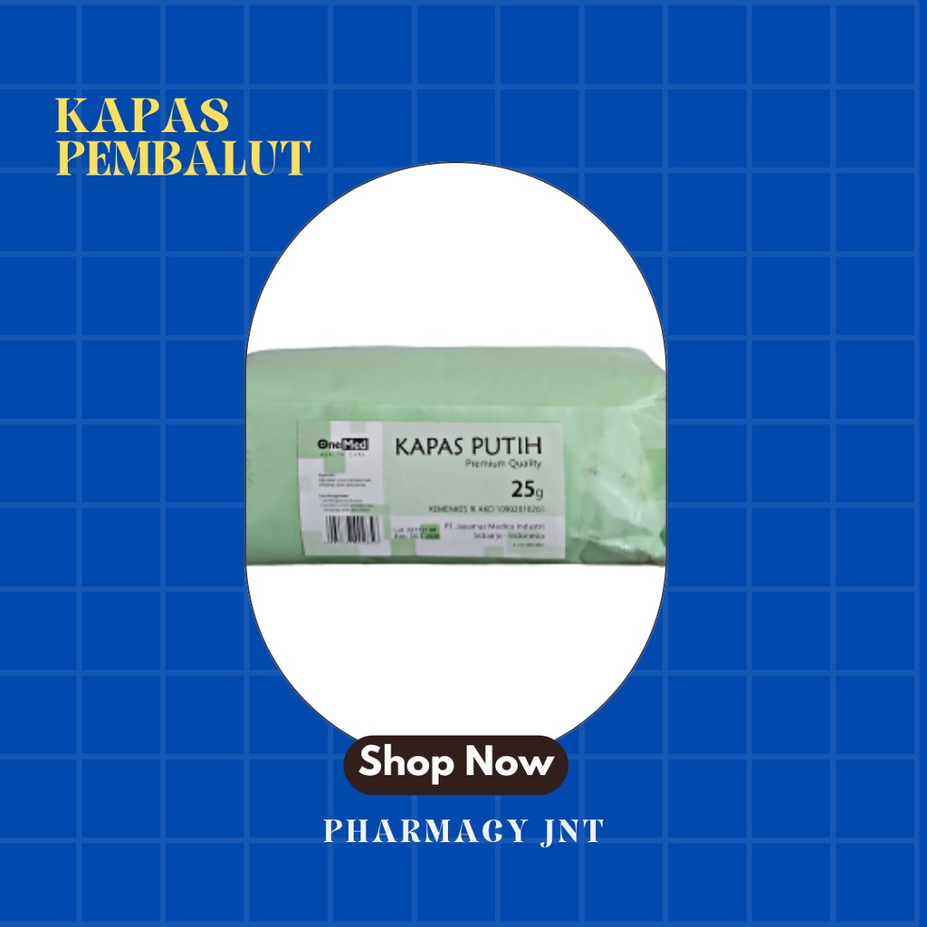 KAPAS PEMBALUT LUKA  ONEMED 25 GR / KAPAS PUTIH / ALAT P3K