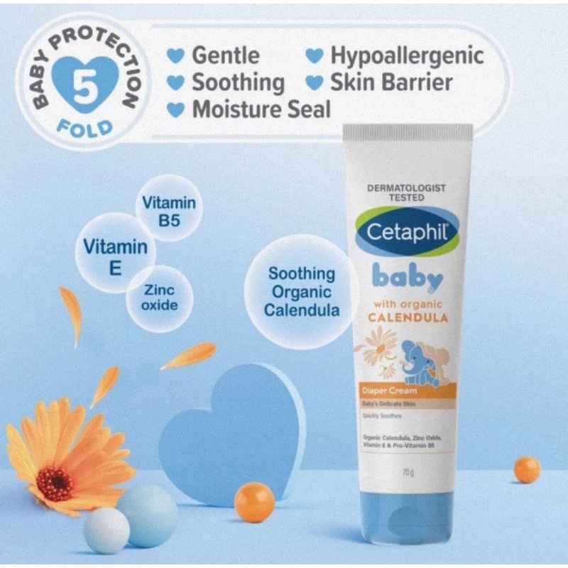 Cetaphil Baby Diaper Cream With Organic Calendula 70 gr - Krim Popok