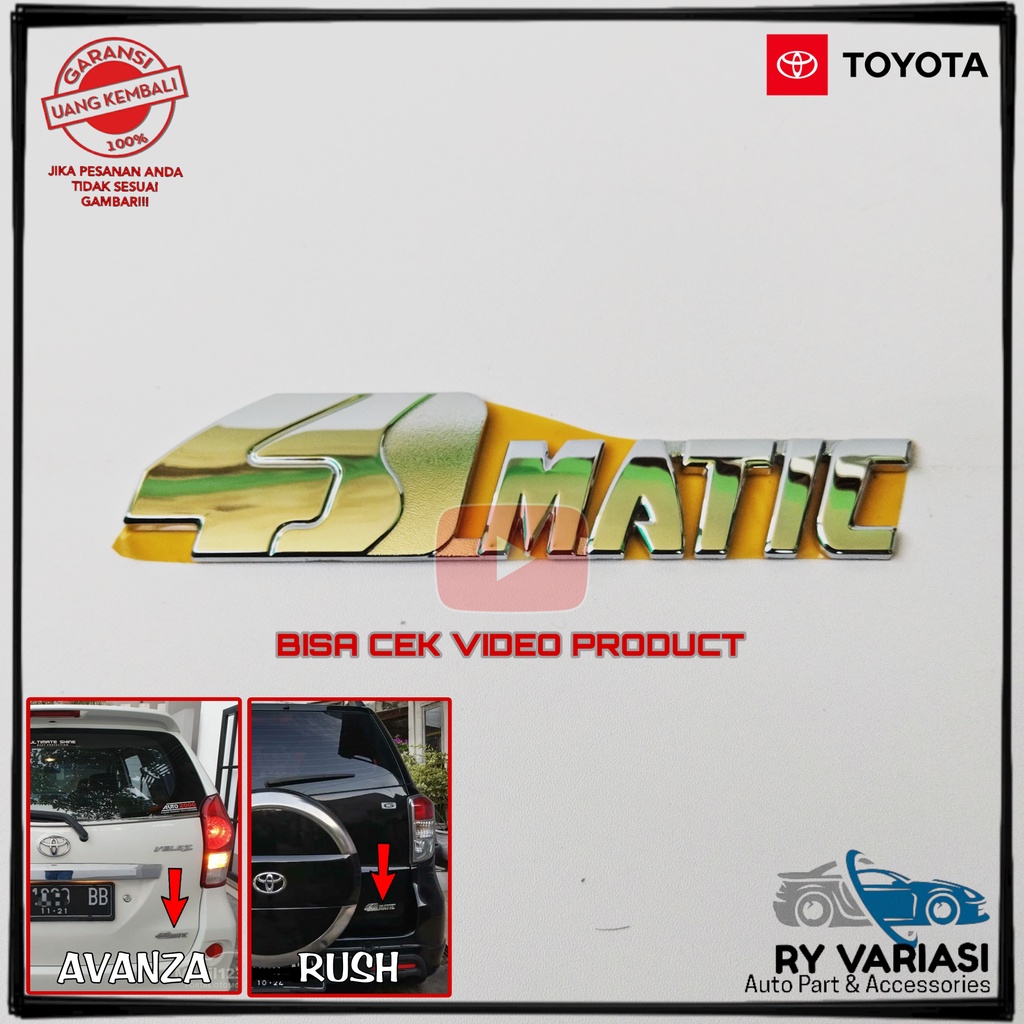 Emblem 4Matic original Toyota Avanza Rush Tulisan 4Matic Bagasi Belakang