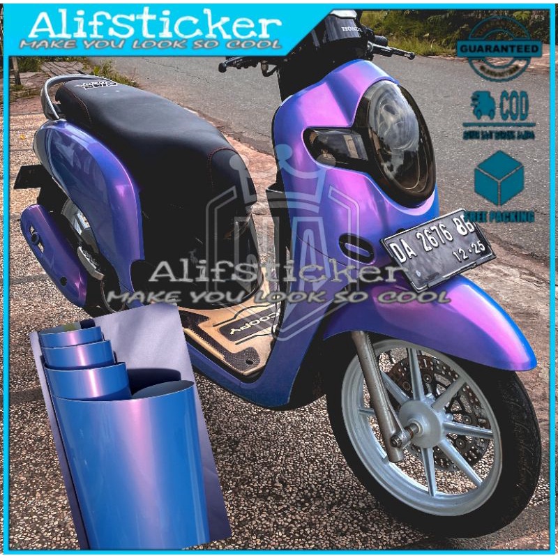 Stiker Skotlet Biru Muda Lembayung Scotlite Biru Lembayung Sticker Motor Magic Candy