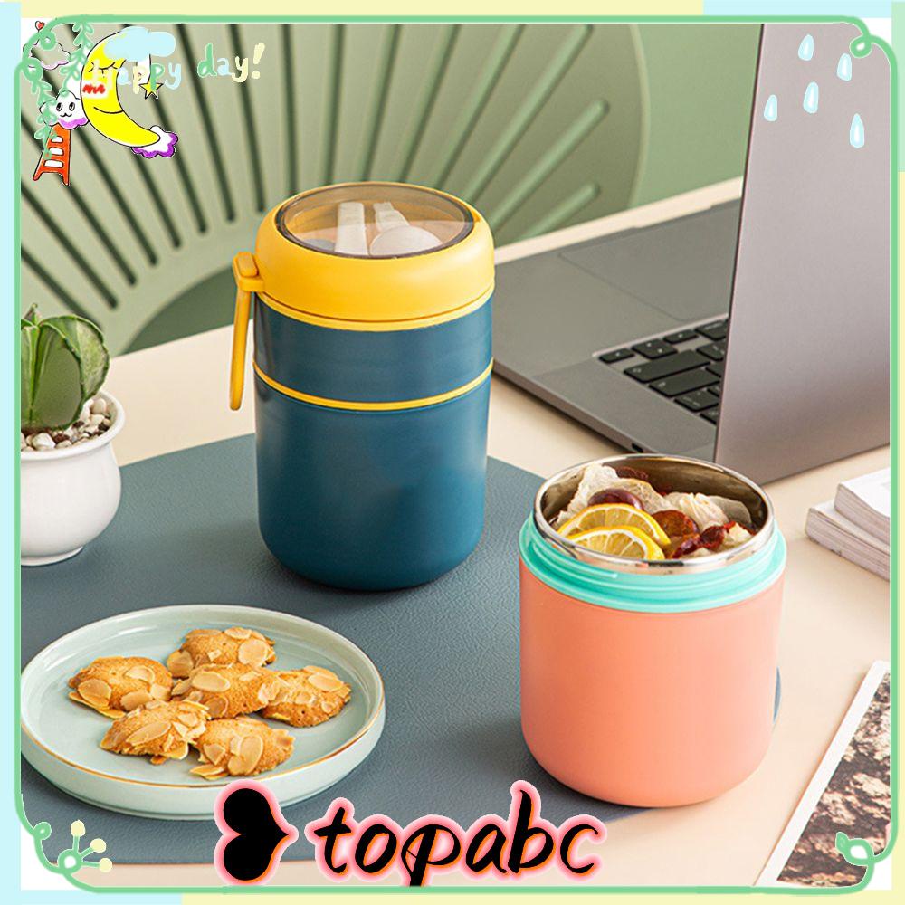 Top Thermal Lunch Box Fashion Cangkir Susu Dengan Sendok Double Layer